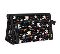 Neceser de viaje con estampado de unicornios mágicos para mujeres, hombres, niñas, niños, unicornios, bolsa de maquillaje, bolsa de maquillaje, organizador de cosméticos, bolsa de ducha, color, M,