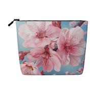 Neceser de viaje con flores de cerezo japonés, cáñamo falso, gran capacidad, con cremallera, resistente al agua, organizador diario