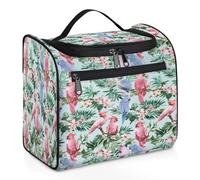 Neceser de viaje con flores de guacamayo tropical para mujeres, hombres, niños y niñas, 11.2 L, bolsa de maquillaje grande para colgar artículos de tocador, organizador de artículos de tocador, color,