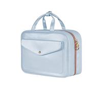 Neceser de viaje con gancho para colgar, impermeable, organizador de cosméticos para mujeres y niñas, artículos de aseo de cuero para hombres que viajan, azul celeste, Mass Beauty