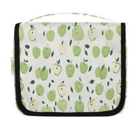 Neceser de viaje con manzanas de frutas verdes, para mujeres, hombres, niñas, niños, maquillaje, cosméticos, bolsa de aseo colgante, organizador de artículos de tocador, color, 4.5 L, Organizador de