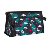 Neceser de viaje con patrón de flamenco tropical para mujeres, hombres, niñas, niños, bolsa de maquillaje multifuncional con diseño de flamencos, bolsa de maquillaje, organizador de cosméticos, bolsa