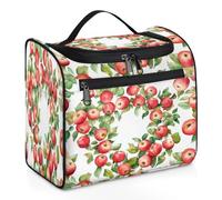 Neceser de viaje con patrón de hojas de manzanas para mujeres, hombres, niños, niñas, niños, 11.2 L, bolsa de maquillaje grande para colgar cosméticos, bolsa de baño, organizador de artículos de