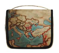 Neceser de viaje con patrón de mapa para mujeres, hombres, niñas, niños, maquillaje, cosméticos, bolsa de aseo colgante, organizador de artículos de tocador, bolsa de ducha, color, 4.5 L, Organizador