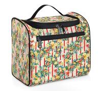 Neceser de viaje con patrón tropical de limón para mujeres, hombres, niños, niñas, niños, 11.2 L, bolsa grande para cosméticos, bolsa de aseo colgante, bolsa organizadora de artículos de tocador,