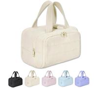 Neceser de viaje Cureaway, neceser de viaje Cureaway de gran capacidad y apertura amplia, neceser portátil impermeable y plano, con separación de ropa seca y húmeda.(Beige)