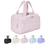 Neceser de viaje Cureaway, neceser de viaje Cureaway de gran capacidad y apertura amplia, neceser portátil impermeable y plano, con separación de ropa seca y húmeda.(Pink)