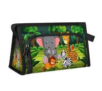 Neceser de viaje de animales del bosque para mujeres, hombres, niñas, niños, estampado de animales, multifuncional, bolsa de maquillaje, neceser organizador de cosméticos, bolsa de ducha, color, M,