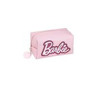 Artesanía Cerdá Neceser de Viaje Barbie Rosa – Logo purpurina, gran capacidad y cierre de cremallera