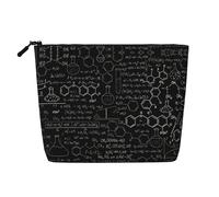 Neceser de viaje de cáñamo falso de ciencia abstracta, organizador de artículos de tocador reutilizable para mujeres, múltiples usos