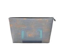 Neceser de viaje de cuero con estampado de código de programación para mujer, bolsa de viaje para artículos de tocador, bolsa de cosméticos y maquillaje, Silver, Talla única, Neceser