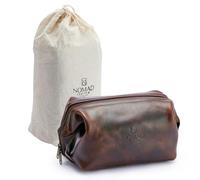 Neceser de viaje de cuero de primera calidad para hombres y mujeres, kit Dopp tamaño King con forro impermeable, bolsa de viaje para hombre, bolsa de aseo para hombre, kit de aseo para hombre, bolsa