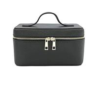 Neceser de Viaje de Cuero Dividido para Mujer, Bolsa organizadora de Maquillaje Colgante portátil, Kit de Caja, Bolsa de cosméticos para Mujer