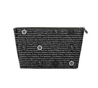 Neceser de viaje de cuero dorado - Bolsa de almacenamiento reutilizable con impresión de inspiración sobrenatural, kit de afeitado para uso diario, vacaciones, Gold, Talla única