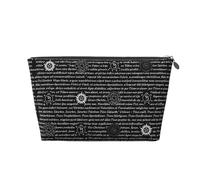 Neceser de viaje de cuero dorado - Bolsa de almacenamiento reutilizable con impresión de inspiración sobrenatural, kit de afeitado para uso diario, vacaciones, Silver, Talla única