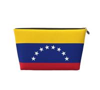 Neceser de viaje de cuero dorado - Bolsa de almacenamiento reutilizable con la bandera de Venezuela, kit de afeitado para uso diario, vacaciones, Gold, Talla única