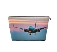 Neceser de viaje de cuero dorado, bolsa organizadora de maquillaje con impresión, reutilizable y duradera con cremallera, Silver, Talla única
