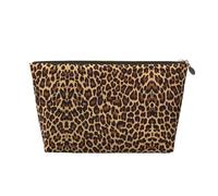 Neceser de viaje de cuero dorado, reutilizable, con estampado de leopardo y guepardo, kit de afeitado para uso diario, vacaciones, Gold, Talla única