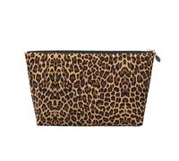 Neceser de viaje de cuero dorado, reutilizable, con estampado de leopardo y guepardo, kit de afeitado para uso diario, vacaciones, Silver, Talla única