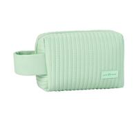 Neceser de viaje de gran capacidad, bolsas de maquillaje portátiles de piel sintética, bolsas de maquillaje multifuncionales para mujer, bolsa de cosméticos para bolso, Verde Matcha