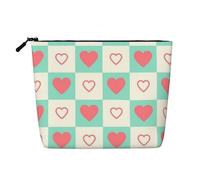 Neceser de Viaje de Gran Capacidad con diseño de corazón Hueco para San Valentín para Mujer, Impermeable, de una Sola Capa, de cáñamo sintético, portátil, con Cremallera.