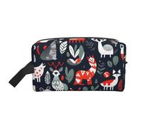 Neceser de viaje de gran capacidad con estampado de animales escandinavos, bolsa de cosméticos, impermeable, ligera, para vacaciones