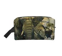 Neceser de viaje de gran capacidad con estampado de elefantes de naturaleza, para hombres y mujeres, impermeable, bolsa diaria