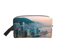 Neceser de viaje de gran capacidad con estampado de Hong Kong, impermeable, ligero, para vacaciones