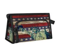 Neceser de viaje de la Estatua Americana de la Libertad para mujeres, hombres, niñas y niños, multifuncional, bolsa de maquillaje, organizador de cosméticos, bolsa de ducha, color, M, Organizador de
