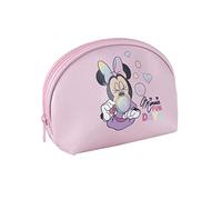Neceser de Viaje de Minnie Mouse - Color Rosa Claro - Gran Capacidad de Almacenamiento - Cierre de Cremallera - Estampado de Minnie Mouse - Producto Original Diseñado en España