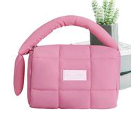 Neceser de Viaje de Nailon - Bolsa de Maquillaje 3L, Forma de Puff | Bolsas Cosméticas de Colores Caramelo, Bolso Acolchado de 18,5cm para Mujeres | Organizador de Maquillaje Portátil de Alta Gama par
