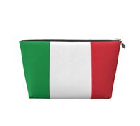 Neceser de viaje de piel con estampado de bandera italiana para mujer, bolsa de viaje para artículos de tocador, bolsa de cosméticos y neceser de maquillaje, Silver, Talla única, Neceser