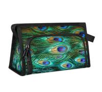 Neceser de viaje de plumas de pavo real para mujeres, hombres, niñas, niños, bolsa de maquillaje multifuncional, bolsa de maquillaje, organizador de cosméticos, bolsa de ducha, color, M, Organizador