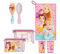 Neceser de Viaje de Princesas de Disney - Color Rosa - 23 x 15 x 8 cm - Gran Capacidad de Almacenamiento - Cierre de Cremallera - Producto Original Diseñado en España