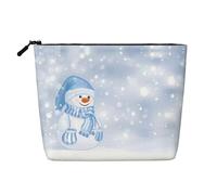 Neceser de viaje de una sola capa con diseño de Papá Noel, ideal para viajes de negocios y uso diario., Muñeco de nieve feliz de Navidad, Talla única