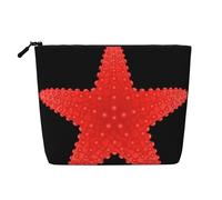 Neceser de viaje de una sola capa con estampado de amanecer rojo, adecuado para viajes de negocios y uso diario., Estrella de mar roja, Talla única