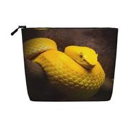 Neceser de viaje de una sola capa con estampado de ardillas en primavera, adecuado para viajes de negocios y uso diario., Serpiente Amarilla, Talla única