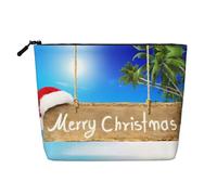 Neceser de viaje de una sola capa con estampado de ballena oceánica, ideal para viajes de negocios y uso diario., Feliz Navidad., Talla única