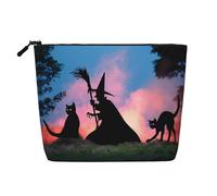 Neceser de viaje de una sola capa con estampado de murciélago vampiro, ideal para viajes de negocios y uso diario., Halloween aterrador, Talla única