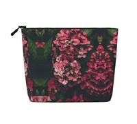 Neceser de viaje de una sola capa con estampado de murciélago vampiro, ideal para viajes de negocios y uso diario., Flor triangular, Talla única