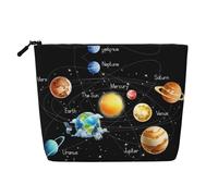 Neceser de viaje de una sola capa con estampado de neón arcoíris, ideal para viajes de negocios y uso diario., Planetas, estrellas y galaxia, la Vía Láctea, Talla única