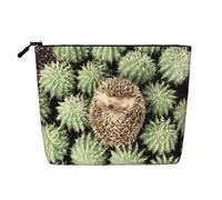 Neceser de viaje de una sola capa con estampado de perros labrador, adecuado para viajes de negocios y uso diario., Cactus erizos, Talla única