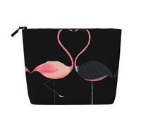 Neceser de viaje de una sola capa con estampado geométrico abstracto a rayas, adecuado para viajes de negocios y uso diario., Flamencos de acuarela, Talla única