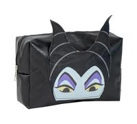 ARTESANÍA CERDÁ – Neceser de viaje Villanas de Disney – Estampado Maléfica, cierre cremallera, Negro