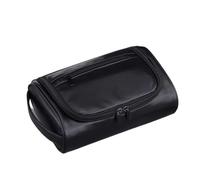 Neceser de Viaje for Mujer y Hombre, de Cuero Retro, for cosméticos, Maquillaje Femenino(Black)