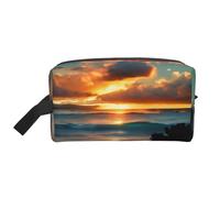 Neceser de viaje grande - Beach Maui Hawaii Sunset Sea Waves Nubes Diseño de impresión completa, organizador portátil de artículos de tocador, bolsa multiusos para maquillaje, Blanco, Talla única