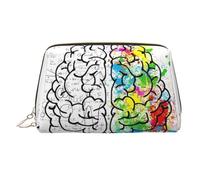 Neceser de viaje grande con diseño de imagen de cerebro con diseño científico y cremallera de mano, ideal para el hogar y viajes