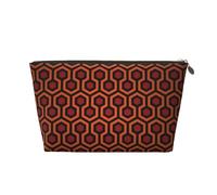 Neceser de viaje grande de cuero dorado - Bolsa organizadora de maquillaje portátil reutilizable con cremallera, Gold, Talla única