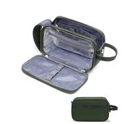 Neceser de viaje grande para hombre, bolsa de aseo con gran apertura y compartimento para afeitar, bolsa de aseo impermeable con múltiples compartimentos, para viajes de negocios, gimnasio, baño