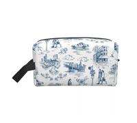 Neceser de Viaje Kawaii Toile De Jouy Rojo y Blanco for Mujer, Organizador de Maquillaje y cosméticos, Kit de Belleza(Color 19)